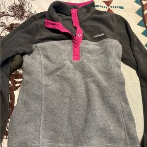 Columbia Charcoal and Magenta Fleece Top